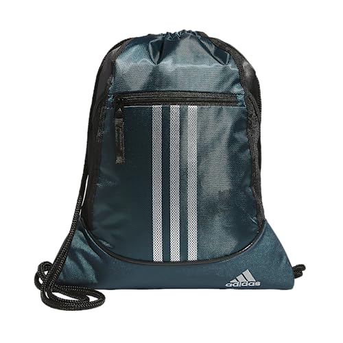 Image of adidas Alliance 2 Sackpack, Arctic Night Blue /Silver Metallic /Black, One Size, Alliance 2 Sackpack