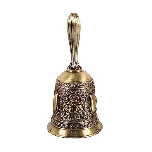 Fayemint Campana De Mano,Campana De Llamada De Aleación De Zinc, Campanillas de Metall, Metal té Mano Bell, para La Escuela, Recepción Cena Servicio De Hotel Decora Hogar (Bronce)