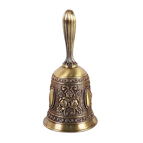 Fayemint Campana De Mano,Campana De Llamada De Aleación De Zinc, Campanillas de Metall, Metal té Mano Bell, para La Escuela, Recepción Cena Servicio De Hotel Decora Hogar (Bronce)