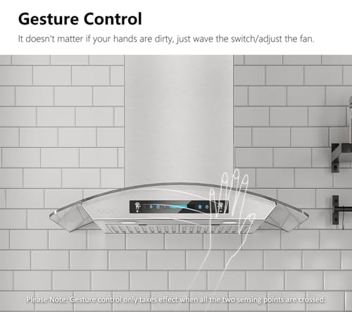 Iktch IKP03-30 30-Inch Wall Mount Range Hood Tempered Glass 900 Cfm thumb #2