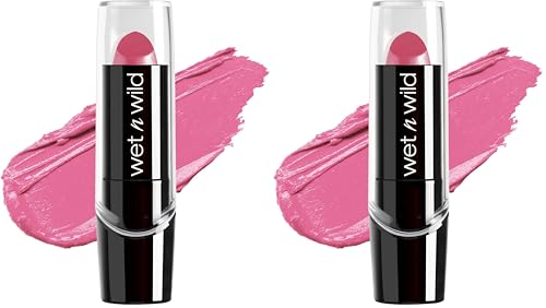 Image of wet n wild Silk Finish Lipstick, Hydrating Rich Buildable Lip Color, Formulated with Vitamins A,E,& Macadamia for Ultimate Hydration, Cruelty-Free & Vegan - Pink Ice, (Pack of 2)