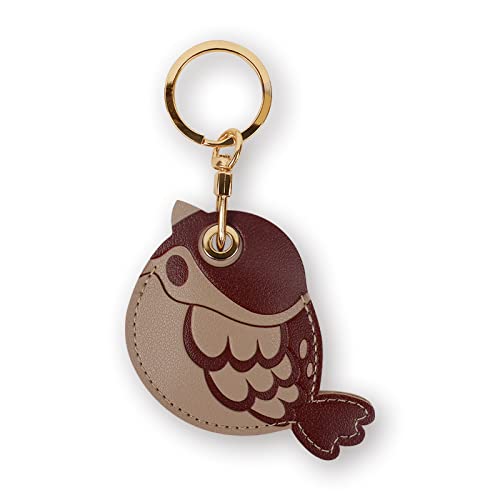 Image of Leather Keychain Case Holder Compatible with Apple AirTag, GPS Airtag Keychain Finder Tracker with Key Ring, Anti-Scratch Protective Air Tag Cover | Leather