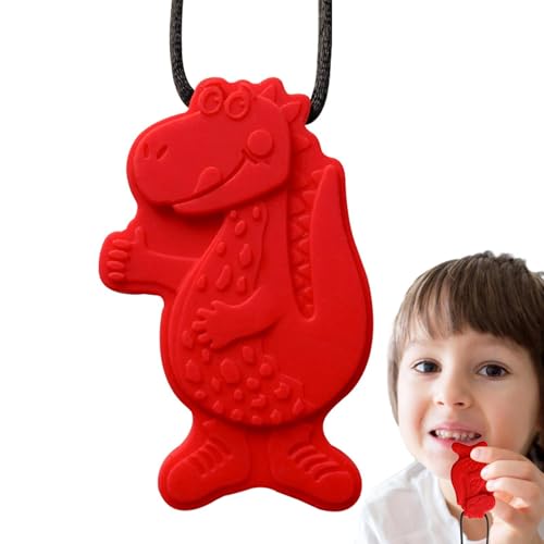 Collar de Dentición De Silicona - Colgante De Dentición Seguro De 6,2 Cm, Juguete De Masticar Flexible | Silicona Suave De 60 G - Diseño De Cadena Antipérdida, Ideal Para Desplazamientos Y Apais