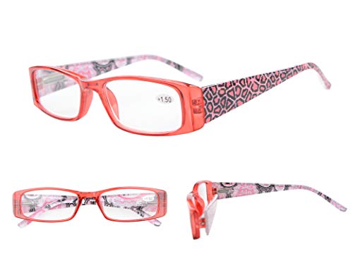 Image of Reading Glasses 5 Pairs Tiger Patterned Arms Readers for Women