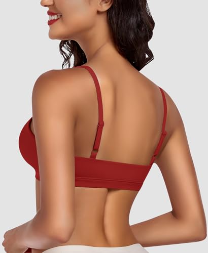 Wireless Bralettes for Women No Underwire Bras Sexy V Neck Everyday Bra with Adjustable Straps2