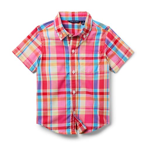 Janie and Jack Boys Madras Pink Plaid Top (Toddler/Little Big Kid)