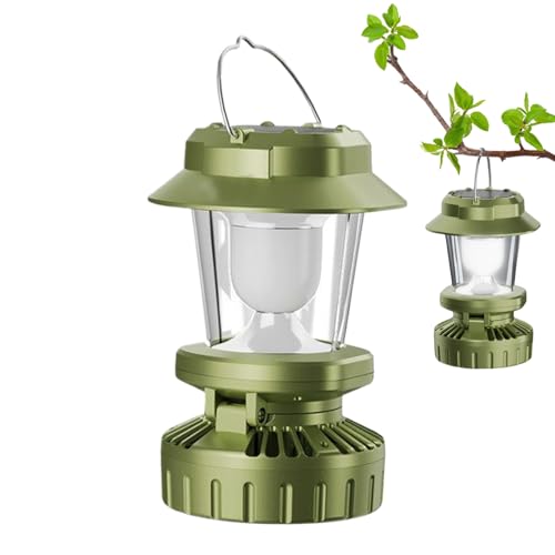 Lampe ventilateur de tente rechargeable pour autonomie solaire en bivouac et urgences