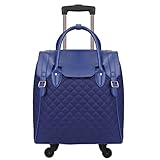 V&NSIXSIX Carry on Luggage for Weekend Business Travel Trolley Suitcase with Universal Wheels Fashion 18-Inch Tote Roller Bag (Blue)