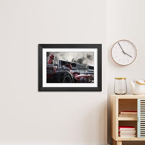 Image of TenorArts Michael Schumacher Poster F1 Driver Posters Formula One Photo Frame Painting with Matt Finish Black Texture (12 inches x 9inches)
