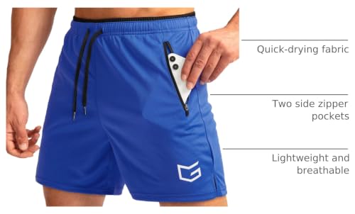 Image of G Gradual Men's Gym Workout Shorts Zipper Pockets 5 inch / 7 inch Quick Dry Breathable Runing Athletic Short for Men