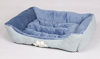 long rich HCT-REC-007 Rectangle Reversible Pet Bed, by Happycare Textiles, Blue
