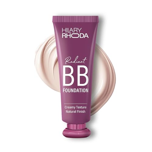 Image of Hilary Rhoda Radiant BB Foundation for Women | 9 to 5 Stay BB Cream | Hides Blemishes & Dark Spots | Blend Easily | Lightweight & Ultra-Creamy Formula | Travel-Friendly & Dewy Finish - 60g (White Island | Shade 01)
