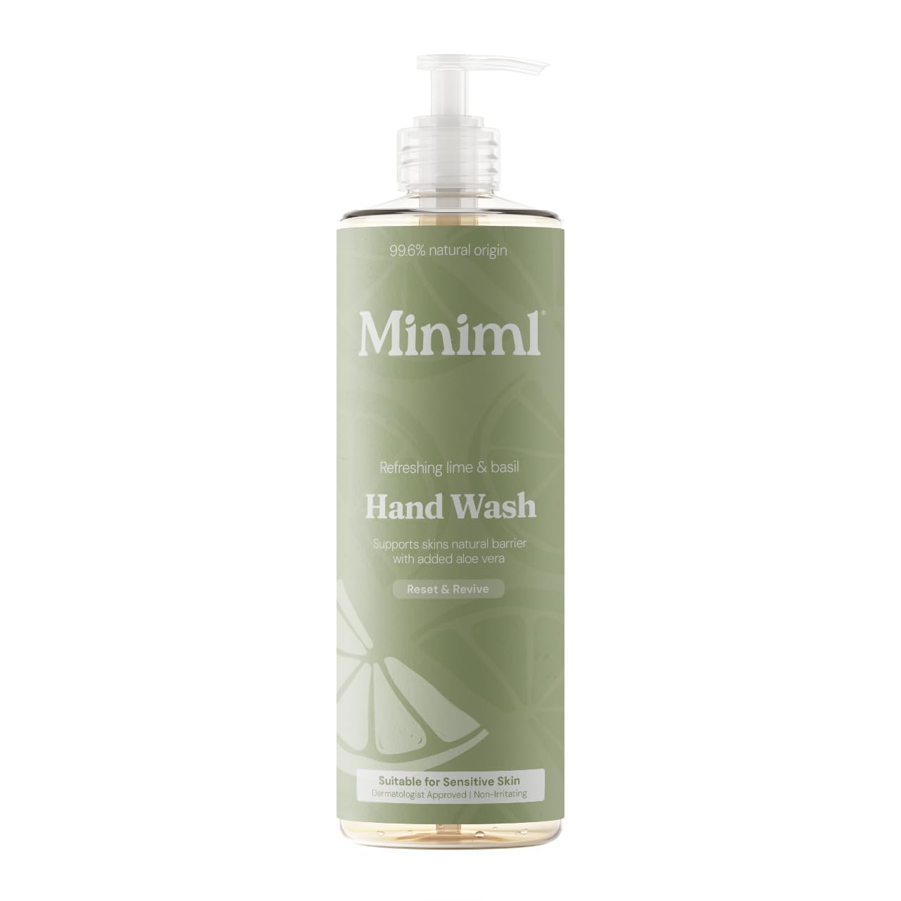 Miniml Natural Hand Wash Refreshing Lime & Basil 400 ml 99.6% Natural Vegan &