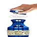 Trupoint Memorials Cremation Urns for Human Ashes, Decorative Burial Urn for Adult Men and Women, Large Grecian Blue and Gold