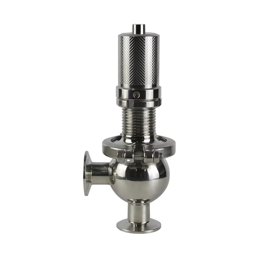 Valvola Di Sicurezza Sanitaria Regolabile A Tre Morsetti Da 1 "-2" | Valvole Di Scarico Proporzionali SS304/316L, Tenuta FKM, Intervallo Di Pressione 2-9 Bar For Sistemi Igienici(SS304,1-1/2")