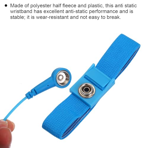 Image of MECCANIXITY 4 Pack ESD Anti Static Wrist Strap Adjustable Antistatic Bracelet Set Wire Alligator Clip for Computer Electronics Repair 2 Blue 2 Brown