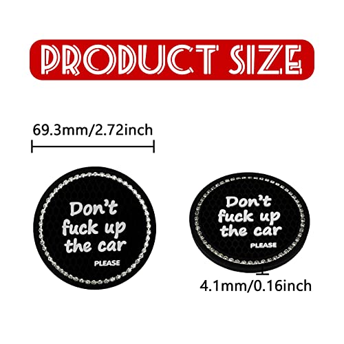 Msyuusr 4 Pcs Bling Car Cup Hoder Coaster, Crystal Rhinestone Silicone Anti Slip Insert Coaster, Universal Car Accessories For Most Car Interior (Black & White) #TOP1