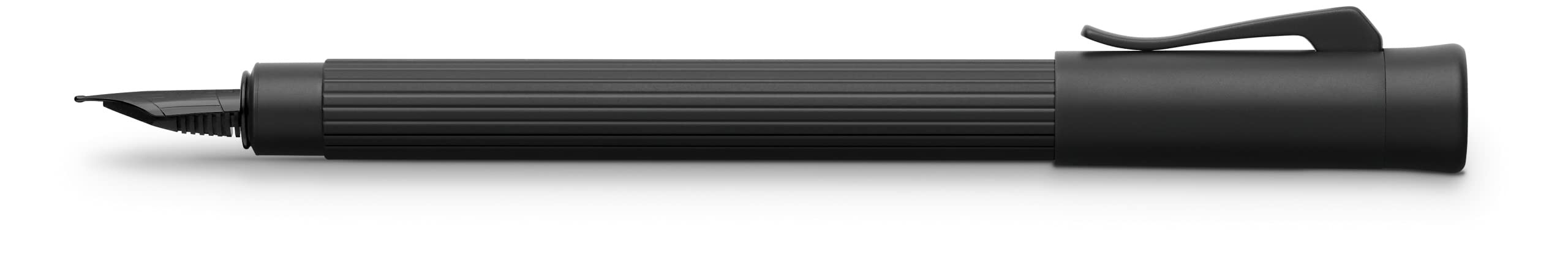 Graf von Faber-Castell - pióro wieczne Tamitio Black Edition F | Pióro ze stali nierdzewnej pokryte rodem oraz matowo-czarne elementy metalowe