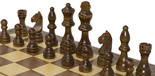 Staunton Chess Pieces By Growupsmart With Extra Queens | Size: Large - King Height: 3.5 Inch | Wood #TOP4
