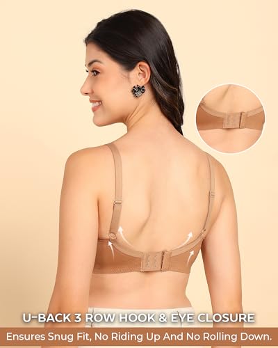 Image of Tweens Invisi-Fit Cotton Bonded Seamless Maximiser Bra | 3 /4th Coverage | Push-Up Level 1 | Elastic-Free Comfort | Wire-Free | Side Wings with Gripper | Adjustable Straps | Pack of 1 |