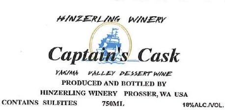 NV Hinzerling Winery "Captain's Cask" White Port 750 mL