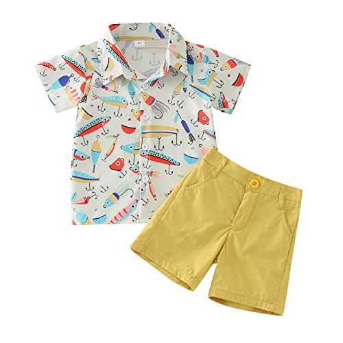 Baby Gift Set Boy Toddler Boys Short Sleeve Cartoon Prints T Shirt Tops Shorts Child Kids Gentleman