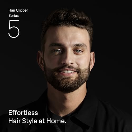 Braun Haarschneider Series 5, Haarschneidemaschine und Rasierapparat für Herren, Haartrimmer mit Ultrascharfe Klingen, 17 Längen, 3 Zubehörteile, 50 Min. Akku, Abwaschbar, HC5530, Schwarz
