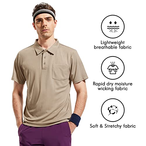 Haimont Men's Polo Shirts with Pocket Short Sleeve Quick Dry Moisture Wicking Golf Shirts Business Casual Work Polos2