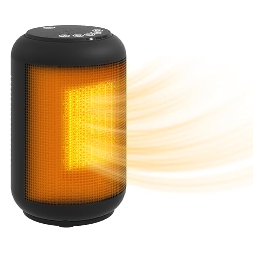 HOMCOM Stufetta Elettrica Basso Consumo, 1500W Stufa Elettrica PTC, 3 Modalità, con Ventilatore,...