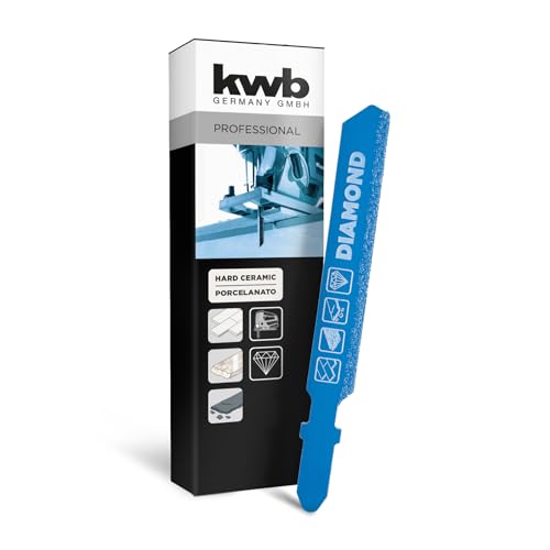 kwb Lama per seghetto alternativo, diamantata (codolo universale a una camma (codolo a T), per gres porcellanato, marmo, ardesia, porcellana, vetro, acciaio al carbonio HCS, lunghezza totale 81,35 mm)