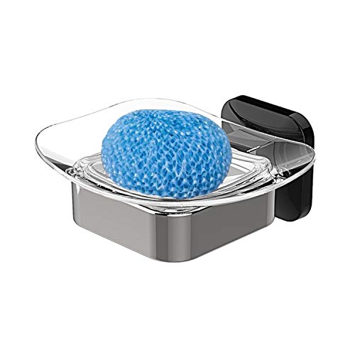 Porte-savon pour douche mural bicolore compact 4.49×4.33in support stable