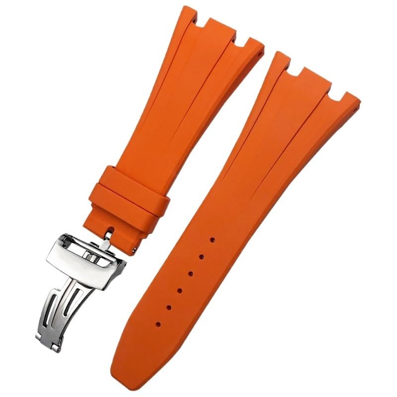 Correa de reloj de goma fluorada de 27mm y 28mm para Audemars AP Piguet Royal Oak Offshore, correa de silicona suave FKM para reloj, pulsera para hombre