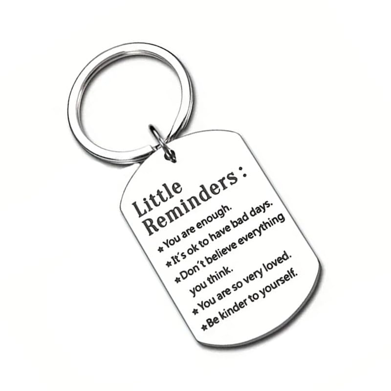 tenghong2021-Little-Reminders-Keychain-Gift-You-Are-Enough-Key-Daily-Love-Affirmation-Inspiration-Uplifting-Quotes-Self