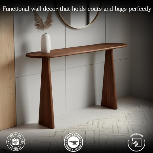 Image of Console Table Wooden - Entryway Table, Hallway Table, Sofa Side Table for Living Room Decor & Home Storage