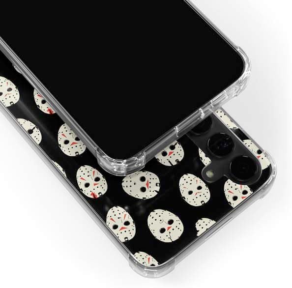Skinit Clear Phone Case Compatible with Galaxy S24 Plus - Officially Licensed Warner Bros Friday The 13th Jason Voorhees Pattern Design