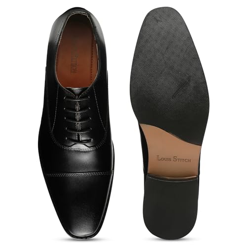 Image of LOUIS STITCH Men's Derby Shoes | Handmade Italian Leather Formal Shoes | Classic Lace-Up Derby Shoes for Men | Premium, Office & Wedding Shoes | Sizes 6-12