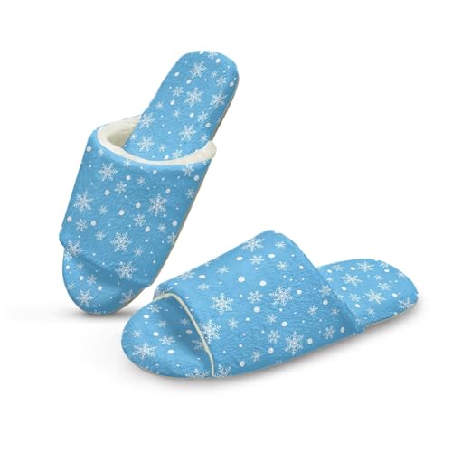 Fuzzy Slippers Open Toe Flannel Slide Shoes Slip-On House Shoes Warm Winter Slippers for Women
