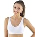 Gina Sujetador deportivo sin costuras, de bambú, sin aros, con acolchado, Blanco, M-L