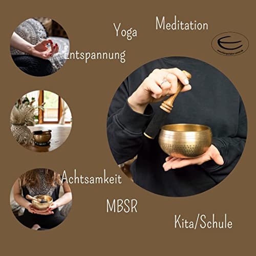 MINI-Klangschale in rotem Beutel inkl. Unterlage und Holzklöppel I Zarter Klang für feines Hören I Die nette Geschenkidee und kleines Mitbringsel für Klangschalen-Fans - Image 5