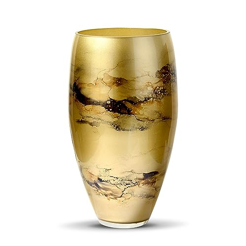 Terroso – Vase – Mundgeblasenes goldenes Glas – Luxuriöses...