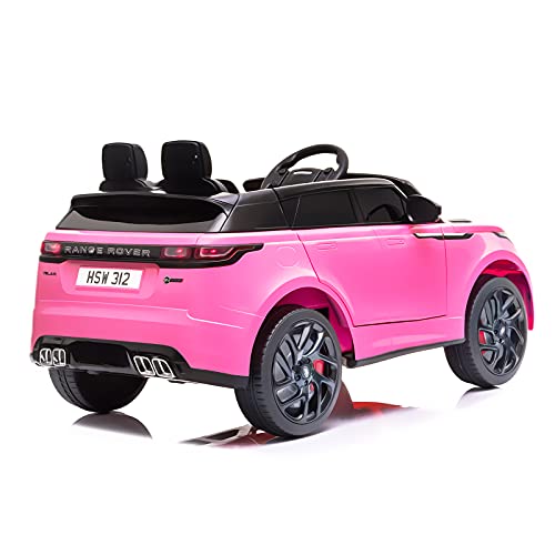 Aneken 12V Kids Ride On Car with Spring Suspension, Licensed Land Rover with Battery Powered Electric Vehicle Toy, 2.4G Parental Remote Control, 2 Doors Open, LED Lights for Kids 3-6 Years Old (Pink)