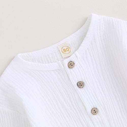 Image of VISGOGO Toddler Boy Linen Outfit Baby Boy Fall Winter Clothes Set Button-Down Shirt Tops Cotton Linen Pants 2PCS