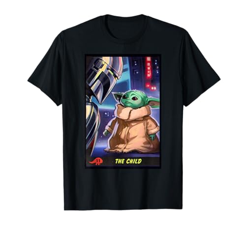 T-shirt Mandalorian The Child vêtement Star Wars trading card imprimé