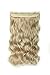 SWACC 20" Women 3/4 Full Head Instant One Piece Curly Body Wave Heat Resistance Synthetic Clip in Hair Extension (Dark Honey Blonde/Bleach Blonde Highlights-16H613#)