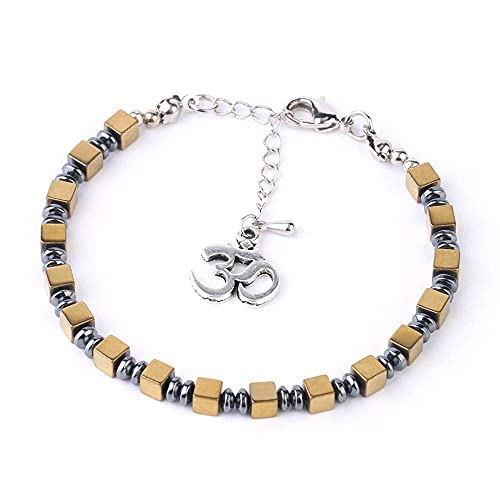 Bracelet hématite à perles carrées, accessoire chic pour le quotidien
