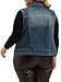 Agnes Orinda Plus Size Denim Vest for Women 2024 Zipper Sleeveless Jackets Motorcycle Washed Jean Vest Jacket 2X Blue