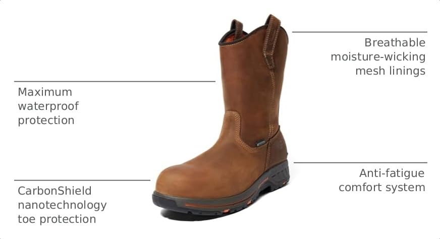 Image of Timberland PRO Helix, Men's, Brown, Comp Toe, EH, WP, Pull On, Work Boot