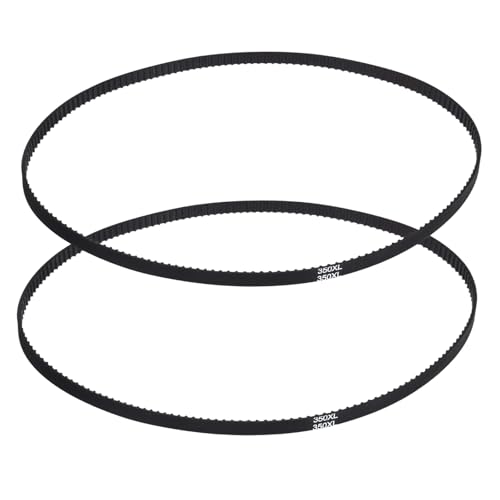 PATIKIL Rubber Timing Belt 350XL 175 Teeth 10mm Width Black 2pcs