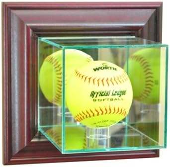 Perfect Cases WMSFT-C Wall Mounted Softball Display Case, Cherry