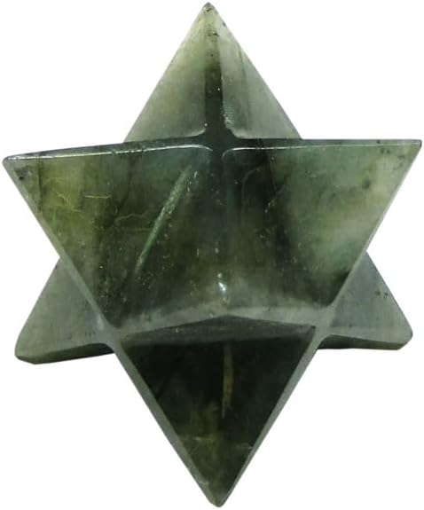 Natural Stone Larvikite Merkaba with Velvet Pouch (1 Pcs)